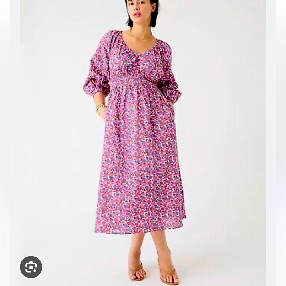 NWT J. Crew Pink Floral Midi Dress